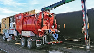 Guzzler CL Industrial Vacuum Truck Equipped with Gerotto Lombrico Mini-Excavator