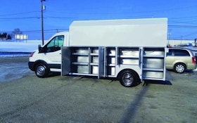 JOMAC all-aluminum service body for the Ford Transit chassis cab