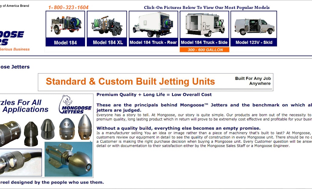 New Website Helps Jetting Customers Choose Proper Equipment