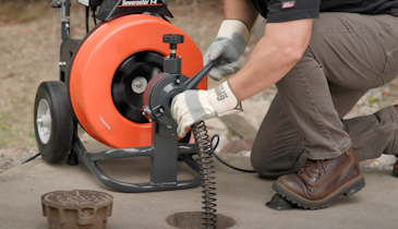 The Portable Sewerooter T-4 Easily Clears Drainlines Up to 100 Feet Long